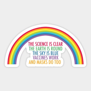 Vaccines Work Wear A Mask Rainbow Rhyme Sticker